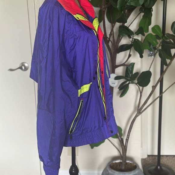 Vintage Purple Windbreaker Jacket with Neon Accents - Picture 4 of 9